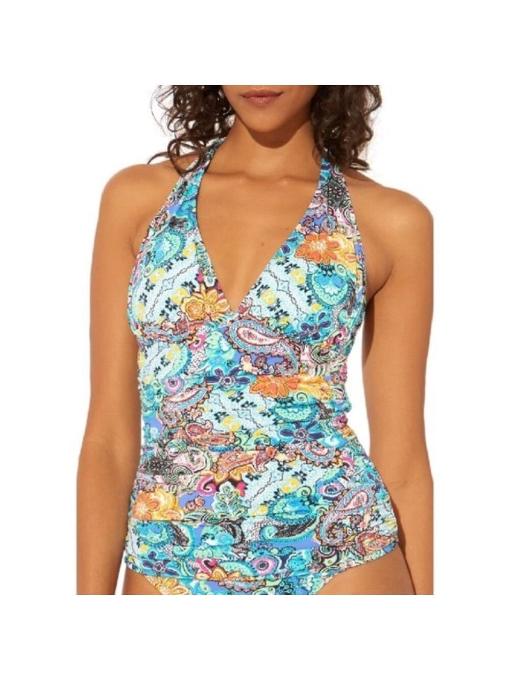BLEU BY ROD BEATTIE Let Loose Halter Tankini Top
